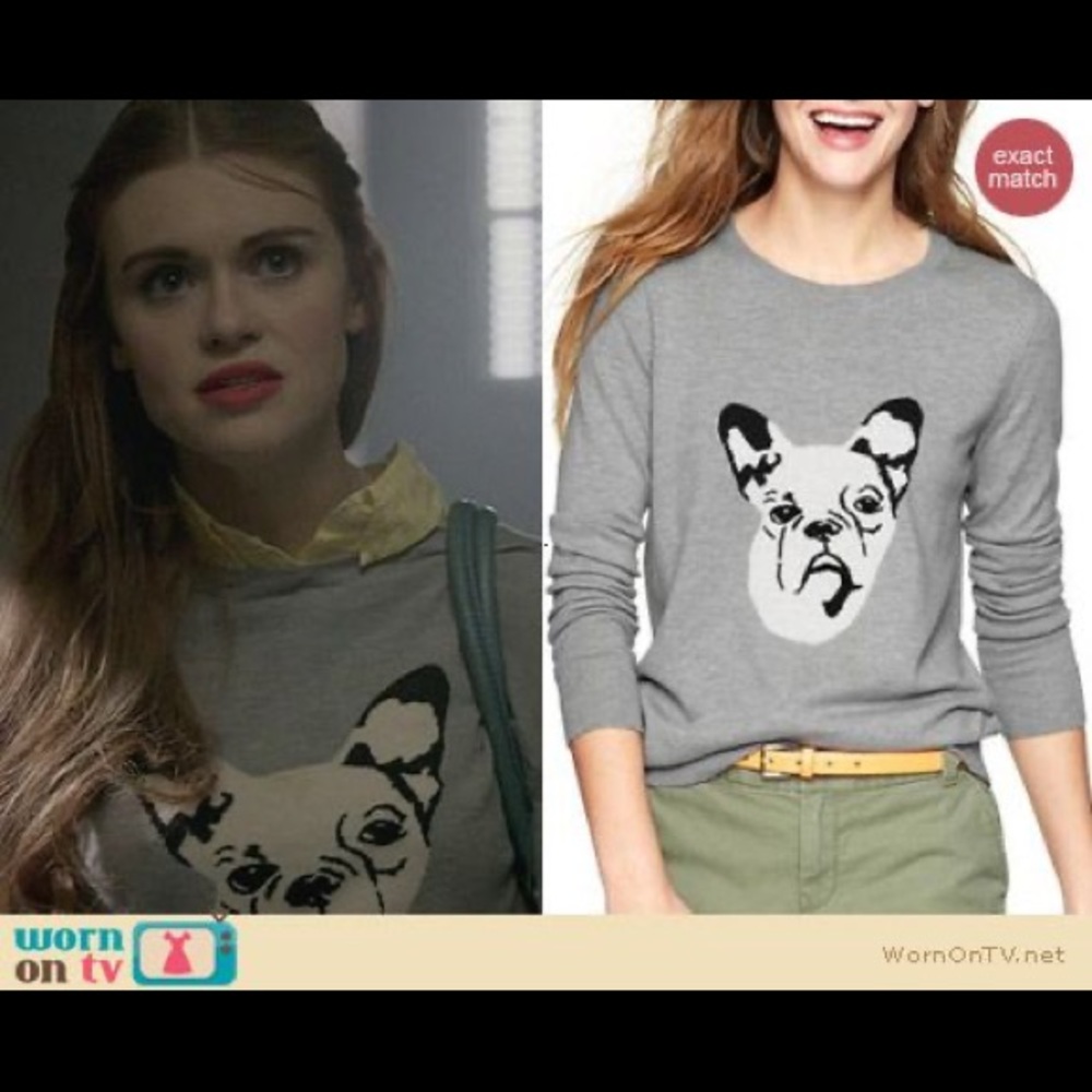 GAP Gray Sweater with Dog Design